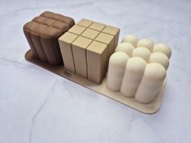 Molde silicona tricolor cubos grandes para velas